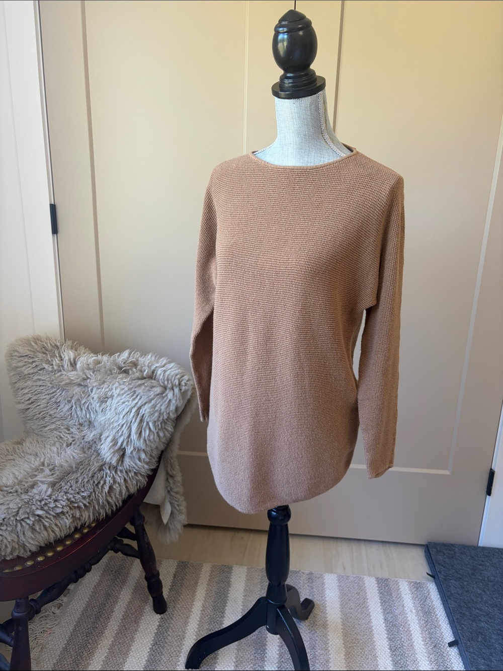 Michael Kors Camel Crewneck Tunic Sweater size M